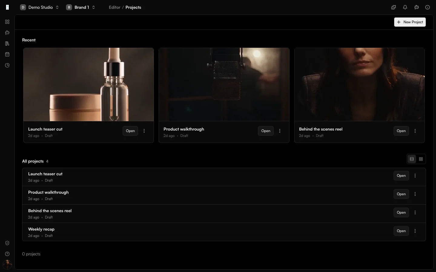 The Genfeed Editor with clips and audio arranged on a timeline